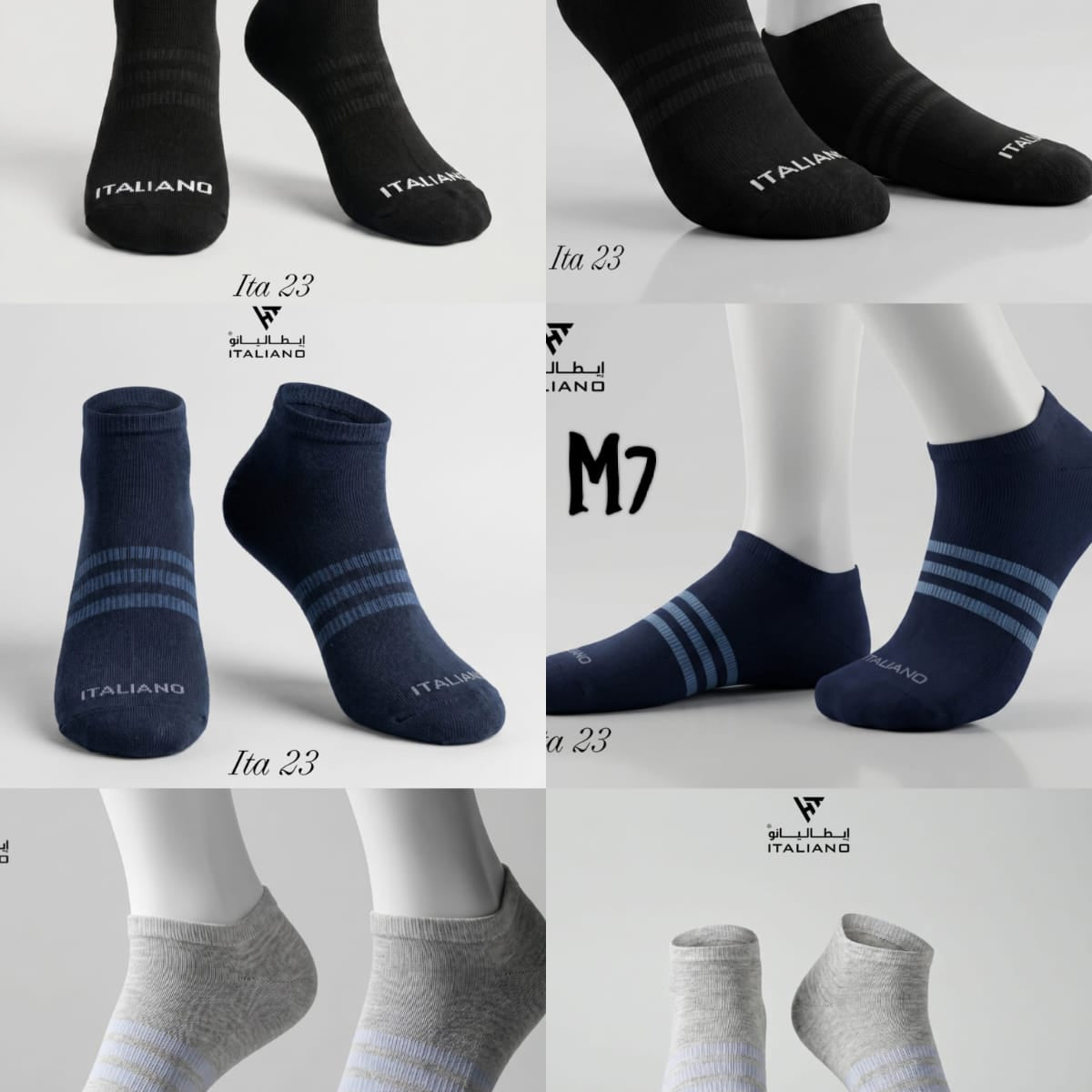 Italiano Socks 3 Pieces Backege  ITA 23 Mix Colors