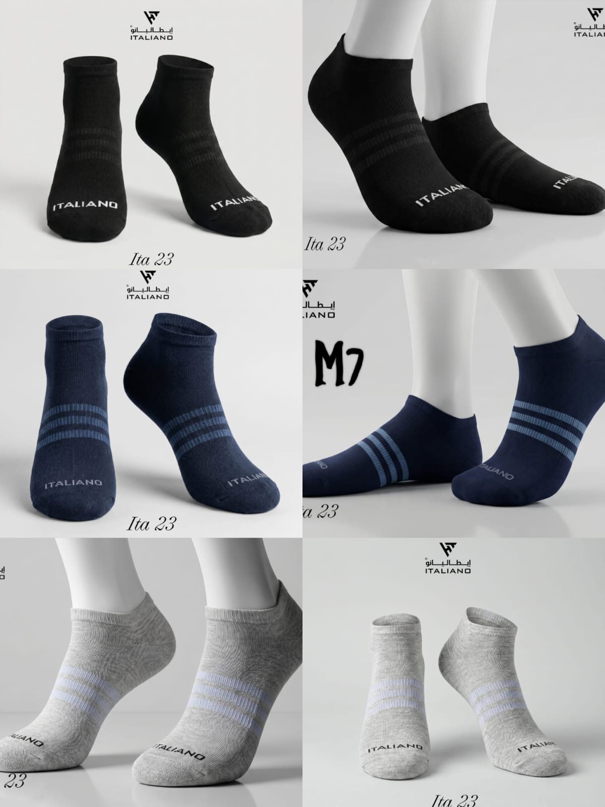 Italiano Socks 3 Pieces Backege  ITA 23 Mix Colors