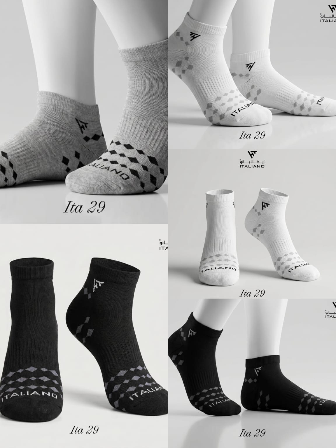 Italiano Socks 3 Pieces Backege  ITA 29 Mix Colors