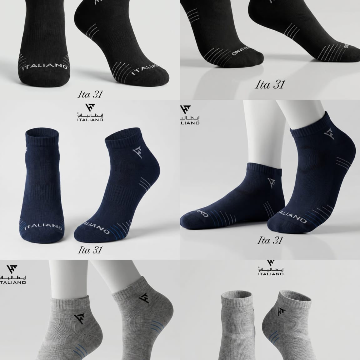 Italiano Socks 3 Pieces Backege  ITA 31 Mix Colors