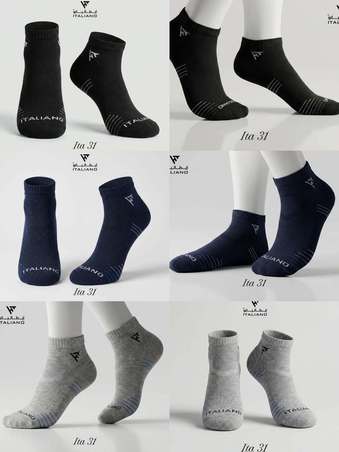 Italiano Socks 3 Pieces Backege  ITA 31 Mix Colors