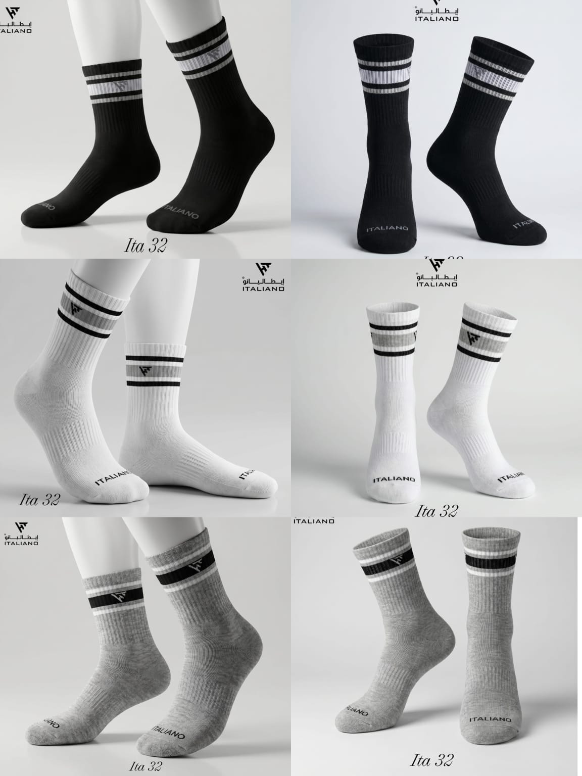 Italiano Socks 3 Pieces Backege  ITA 32 Mix Colors